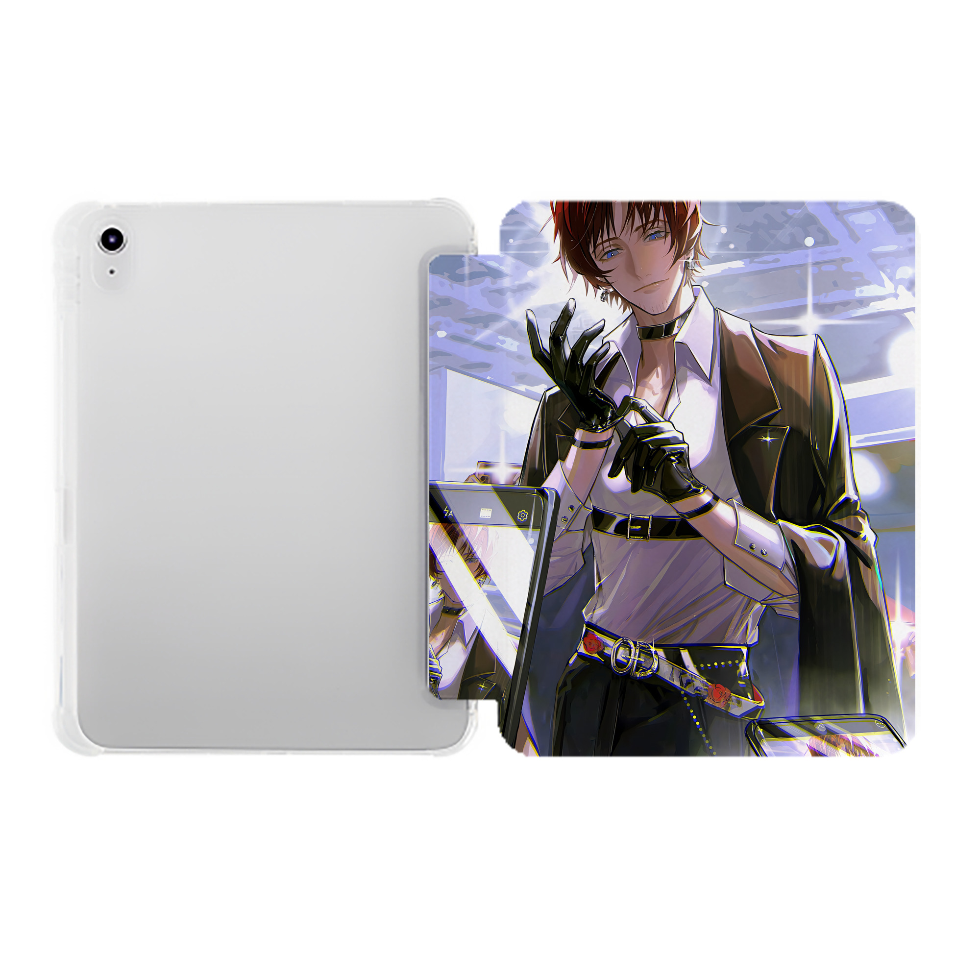 （画像用） 文豪ストレイドッグス Bungo Stray Dogs IPad ケース ペン収納付き 三つ折りスタンド PUレザー×シリコン 対応機種9.5/10.5/10.9インチ